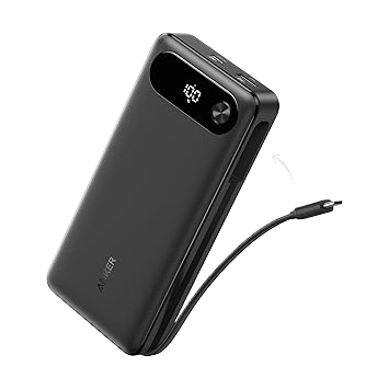 Anker 20,000mAh Power Bank, 87W, Built-In USB-C Cable