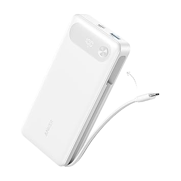 Anker 20,000mAh Power Bank, 87W, Built-In USB-C Cable