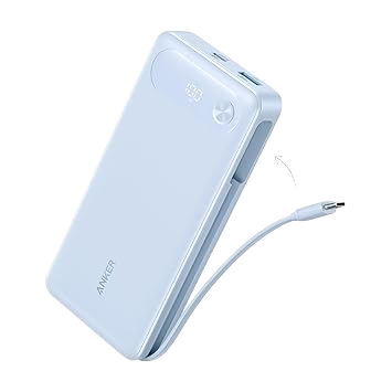 Anker 20,000mAh Power Bank, 87W, Built-In USB-C Cable