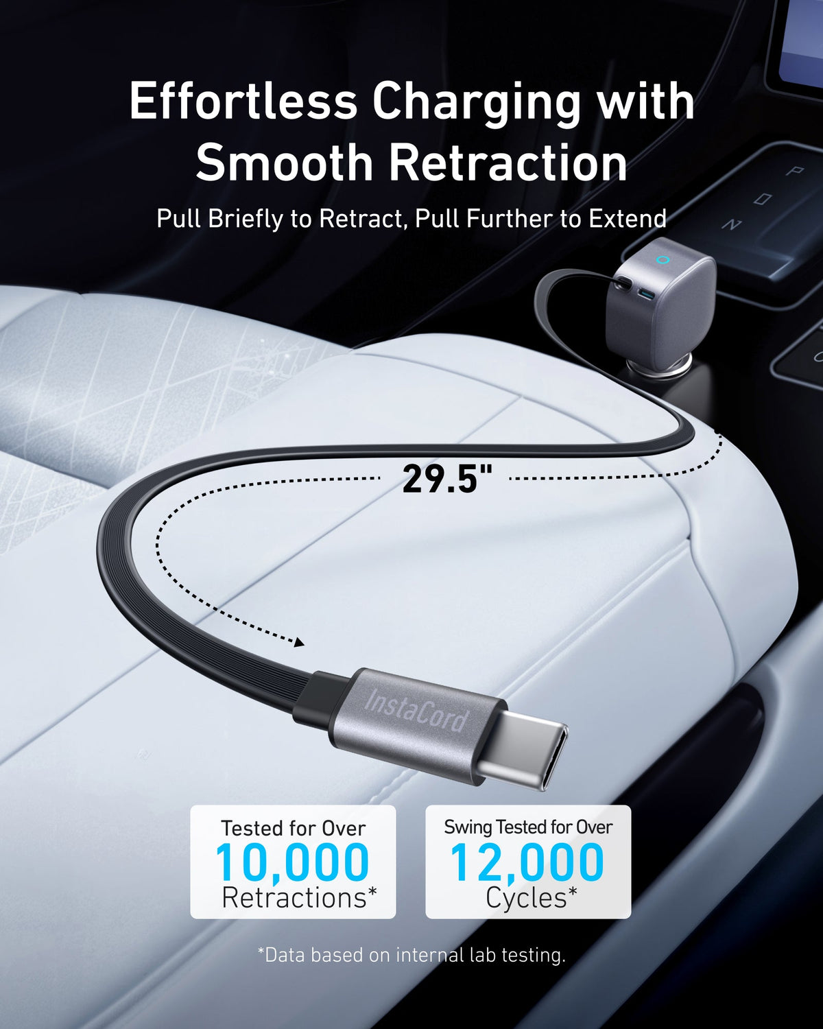 Anker Nano 75W Car Charger with Retractable USB-C Cable
