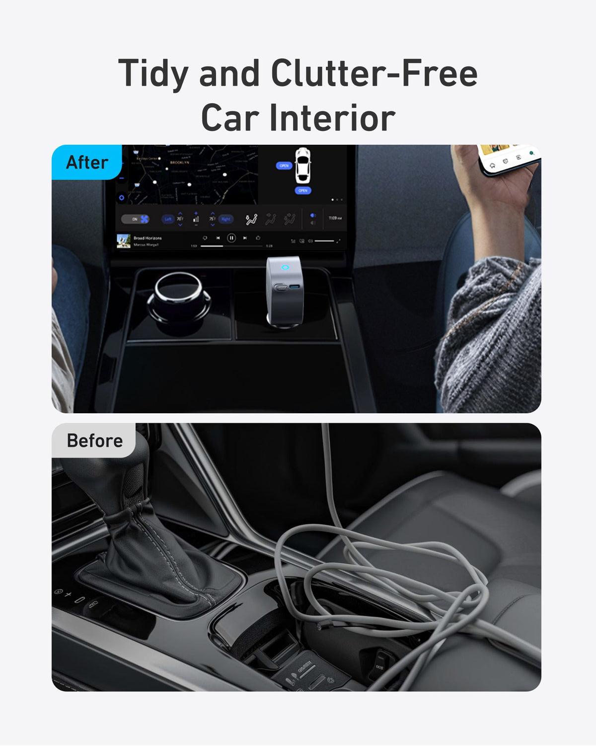 Anker Nano 75W Car Charger with Retractable USB-C Cable
